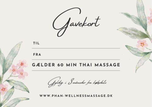 Gavekort - 60 min. thai massage